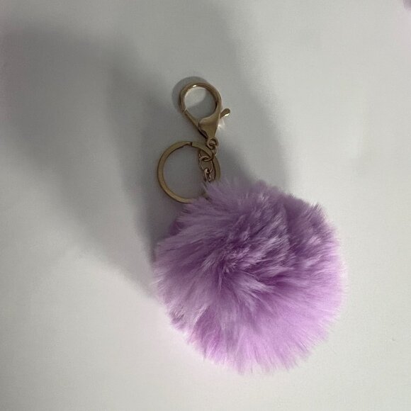Set of Colorful Poms Keychains Fluffy Ball Faux Fur - Picture 3 of 15